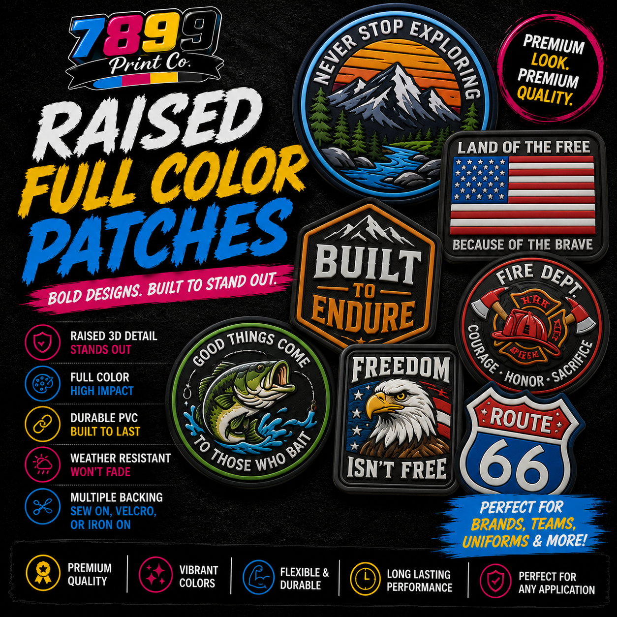 Raised Full Color Patches **5 TO 9 BUSINESS DAY TAT**