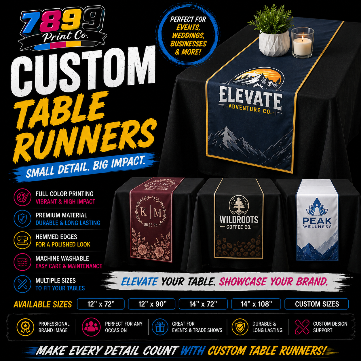 Custom Table Runners 7 TO 10 BUSINESS DAY TAT**
